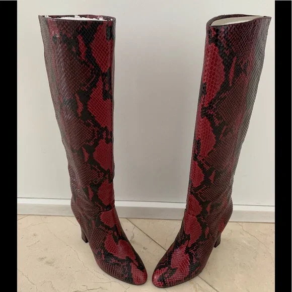 ladies boots snake skin knee boots